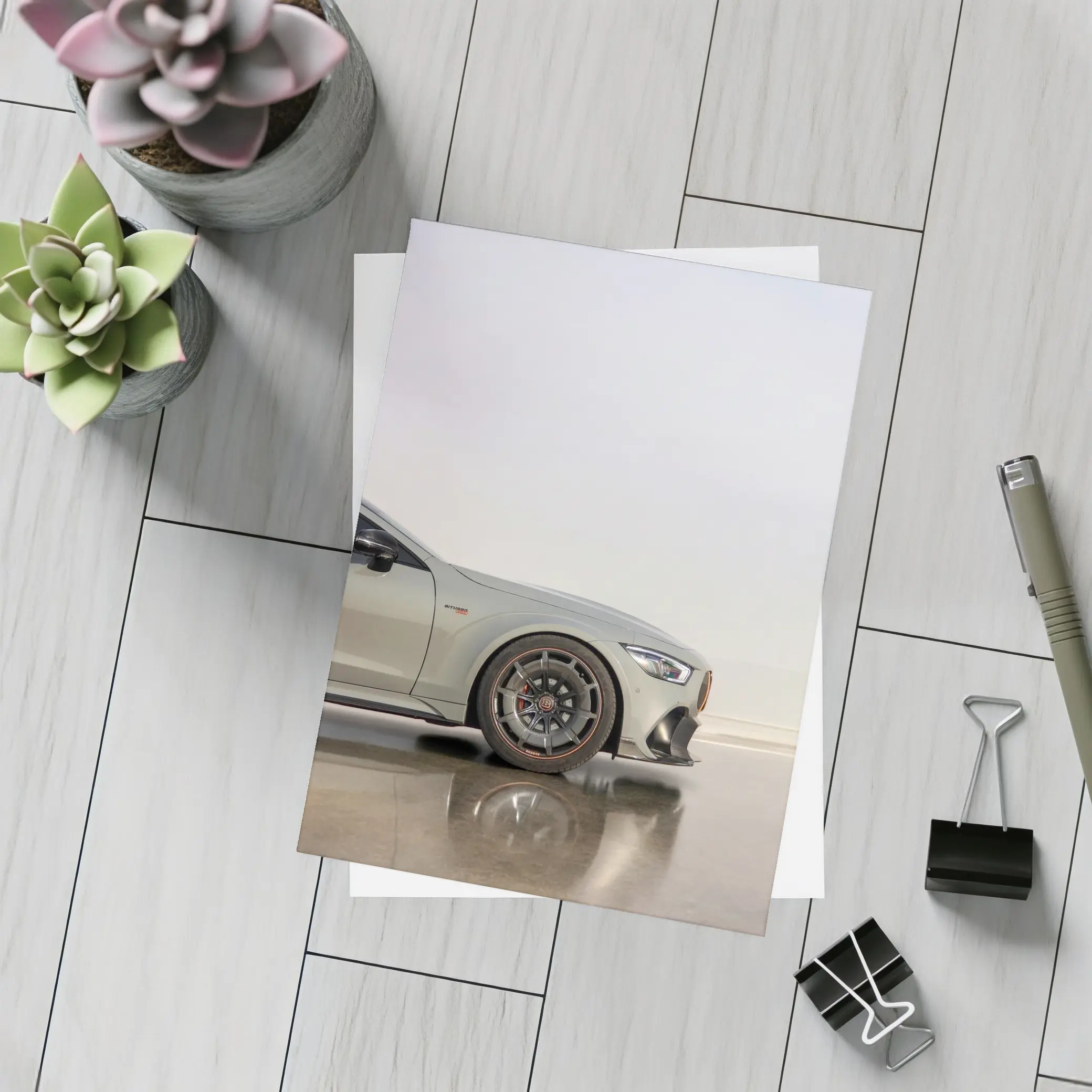 Mercedes AMG GT Silver Minimal Studio Shot – Postcards