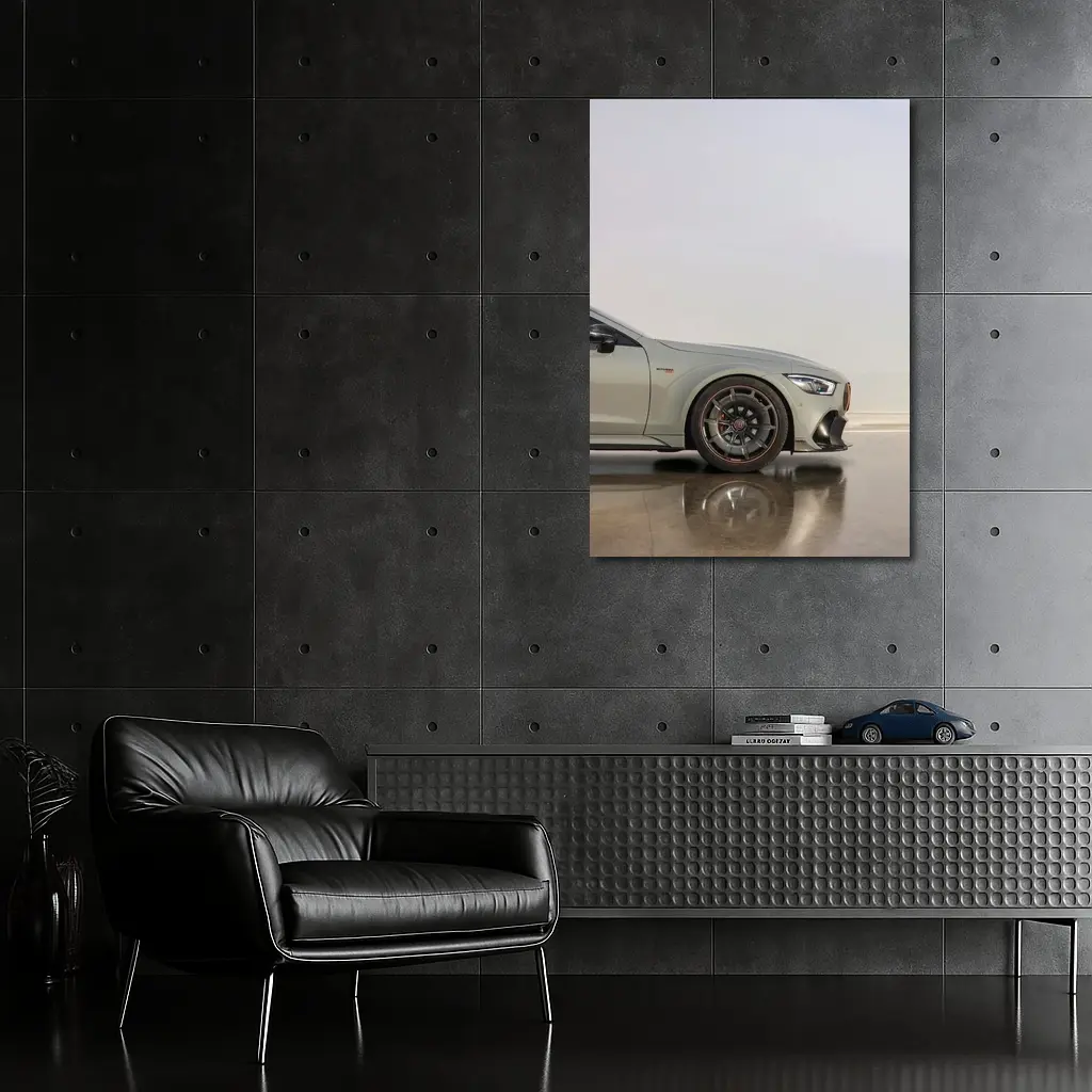 Mercedes AMG GT Silver Minimal Studio Shot – Wall Art