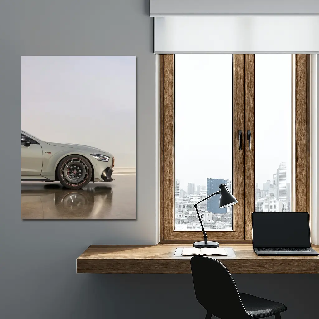 Mercedes AMG GT Silver Minimal Studio Shot – Wall Art