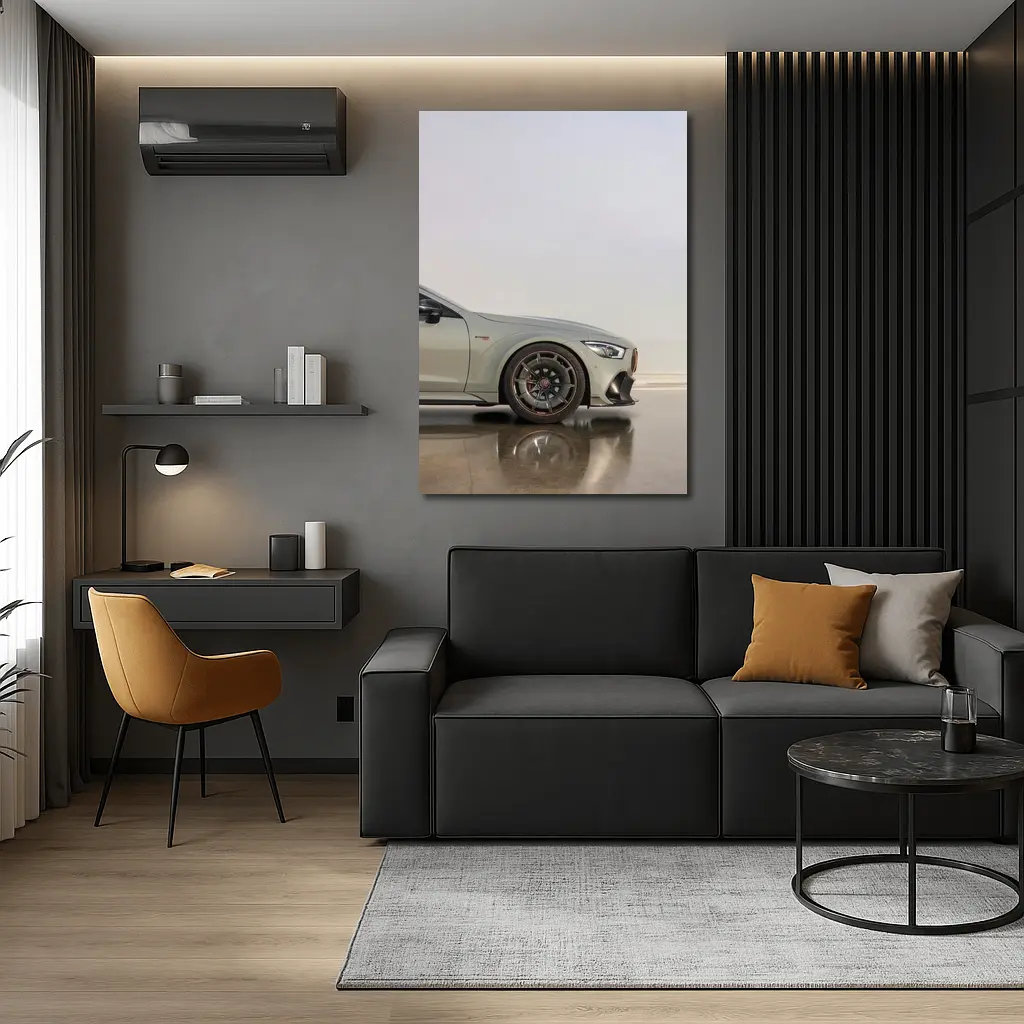 Mercedes AMG GT Silver Minimal Studio Shot – Wall Art