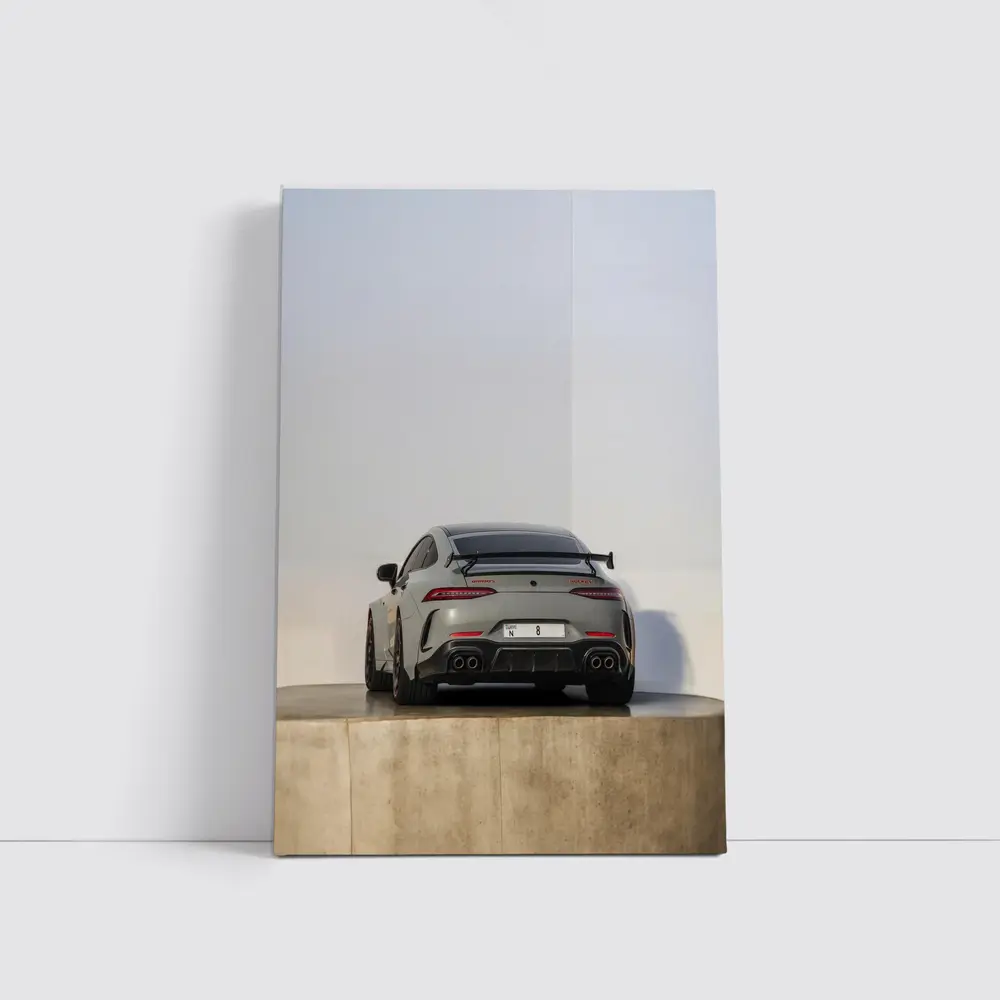 Mercedes AMG GT Rear View Gray Background – Wall Art