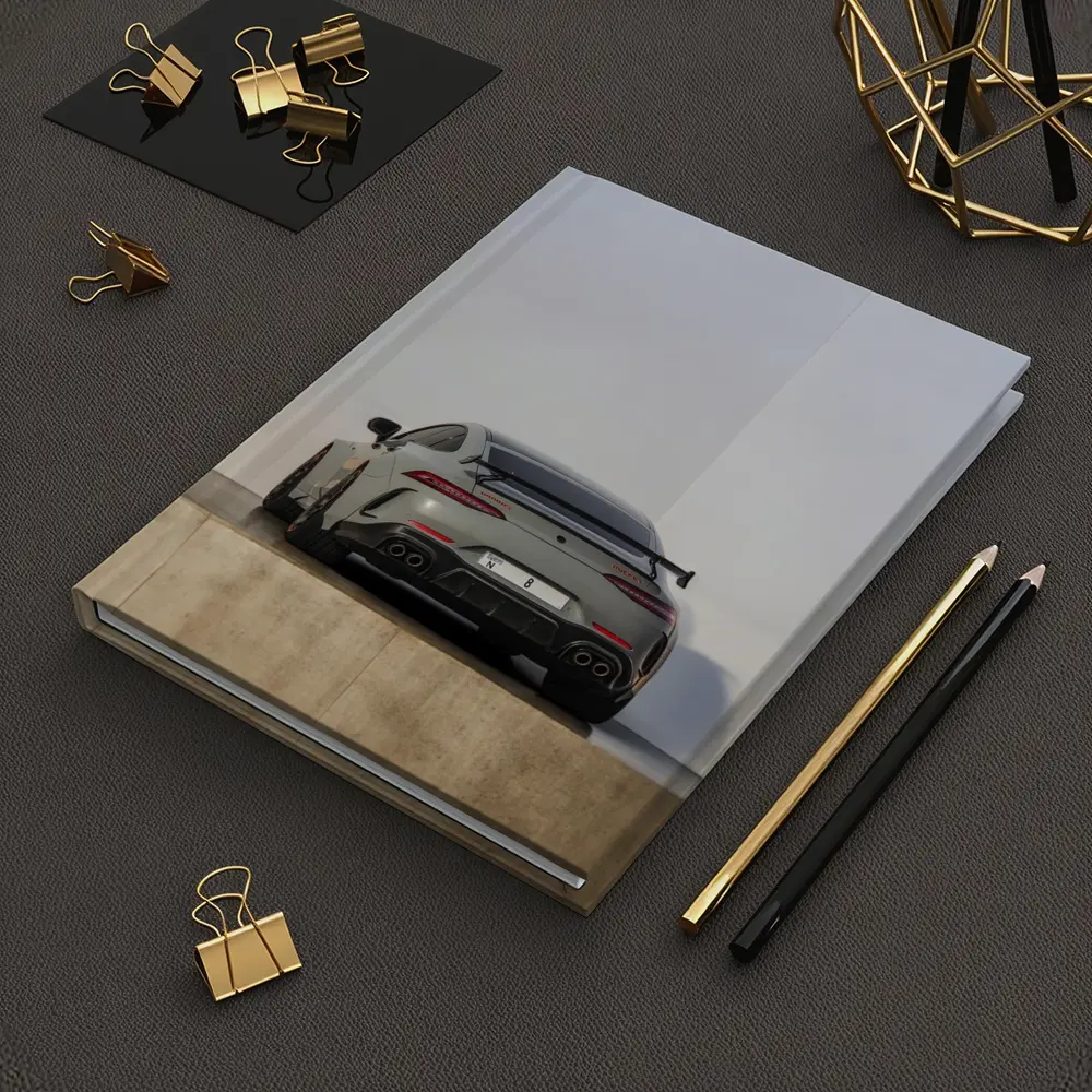 Mercedes AMG GT Rear View Gray Background – Notebooks