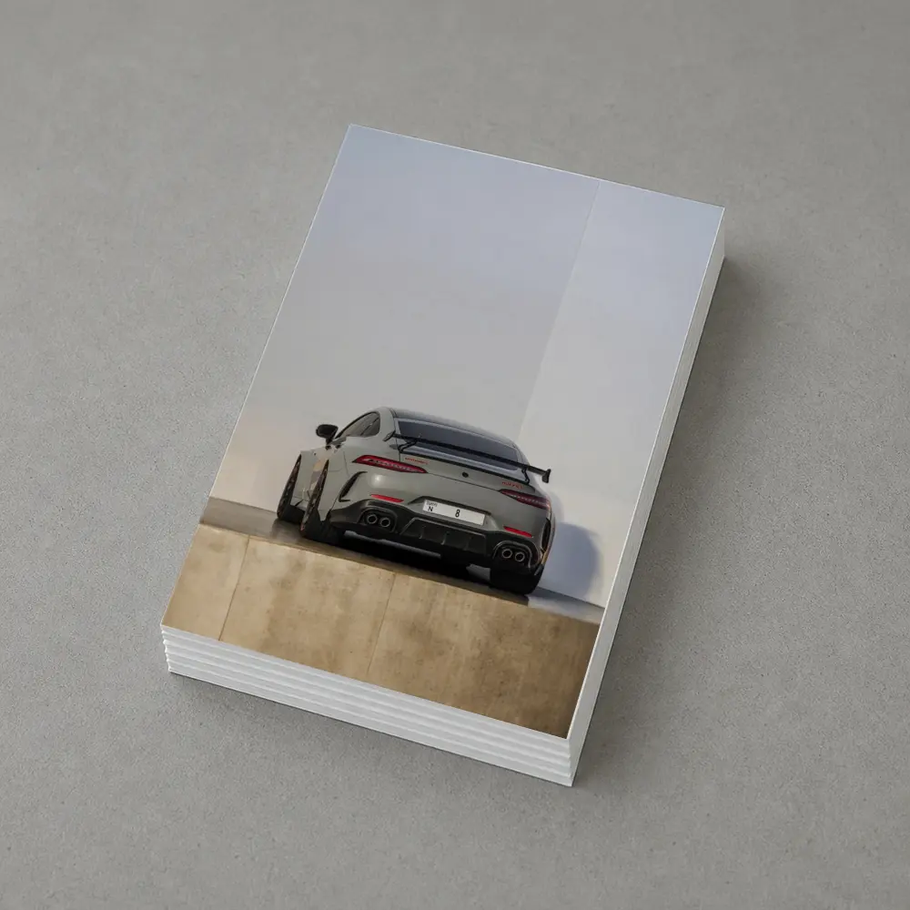 Mercedes AMG GT Rear View Gray Background – Postcards