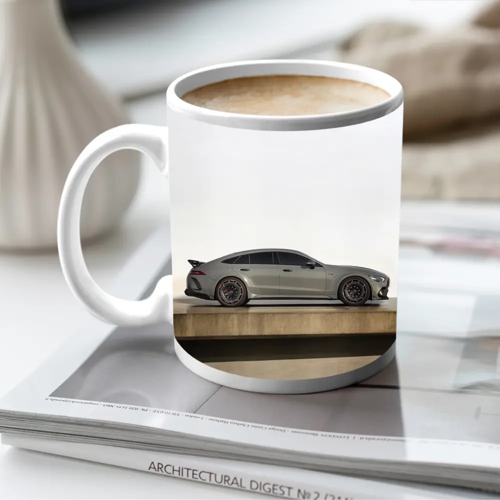 Mercedes AMG GT Side Profile Gray Studio – Mugs