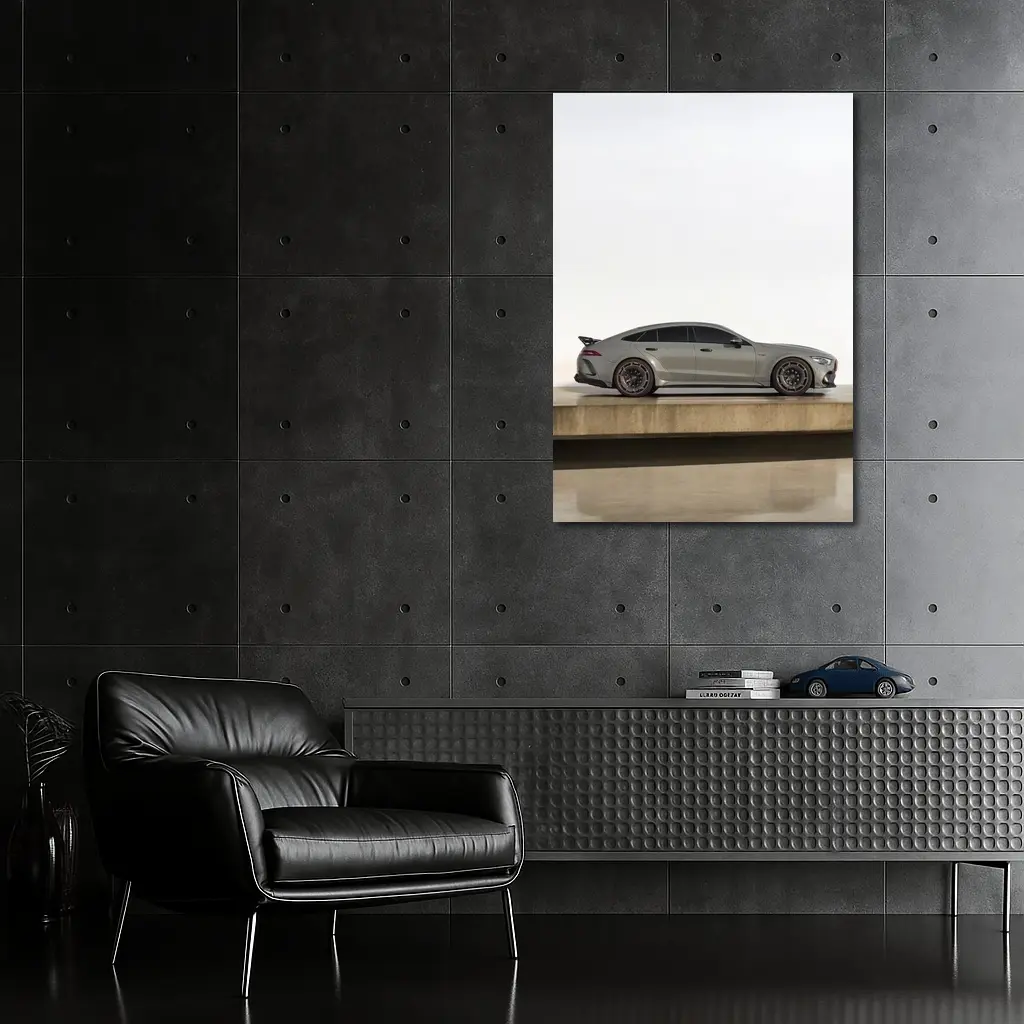 Mercedes AMG GT Side Profile Gray Studio – Wall Art