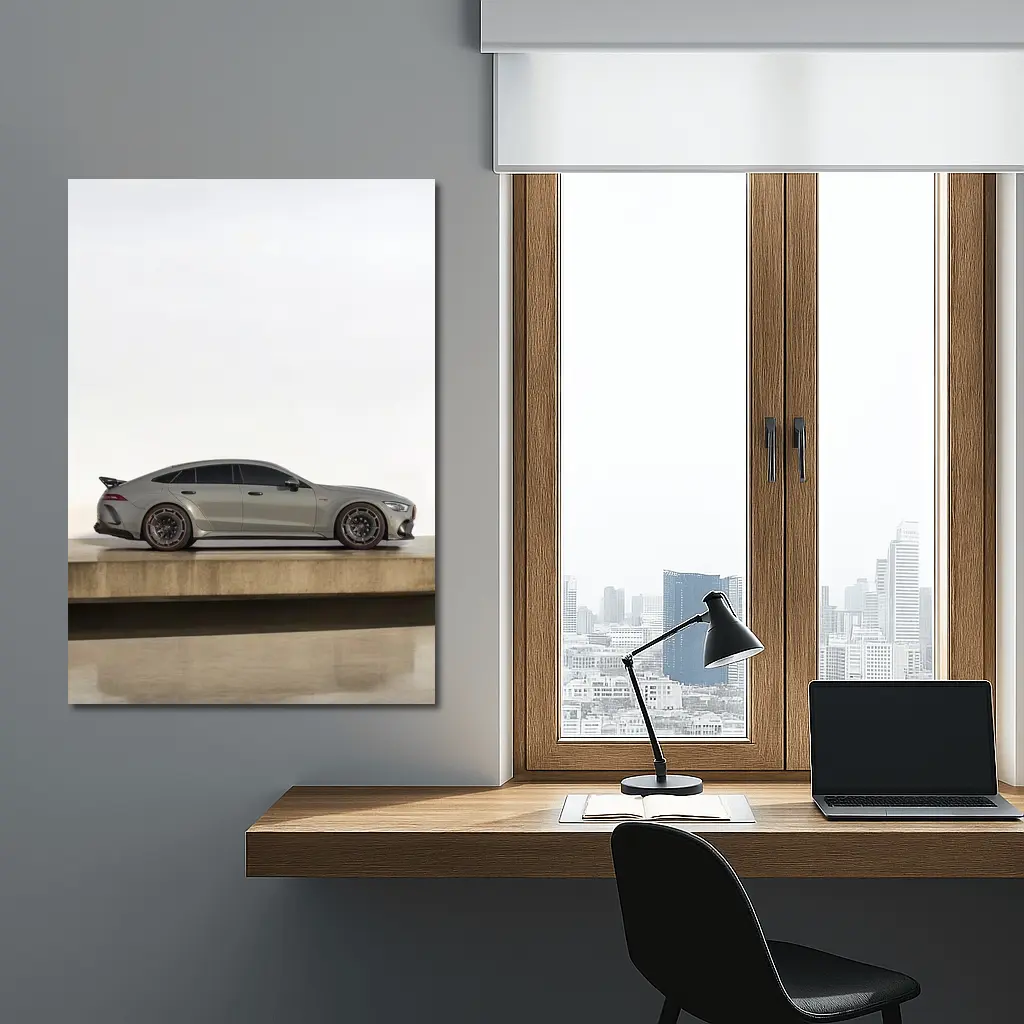 Mercedes AMG GT Side Profile Gray Studio – Wall Art