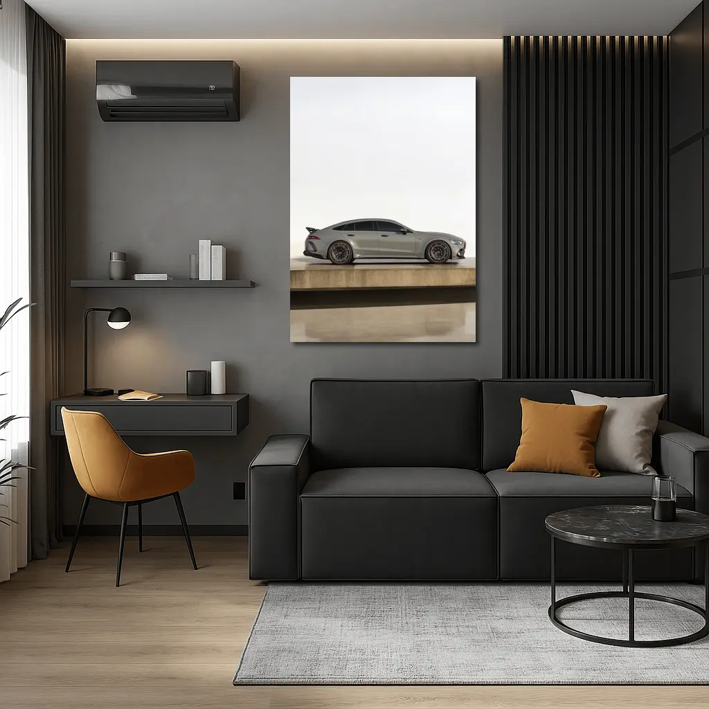 Mercedes AMG GT Side Profile Gray Studio – Wall Art