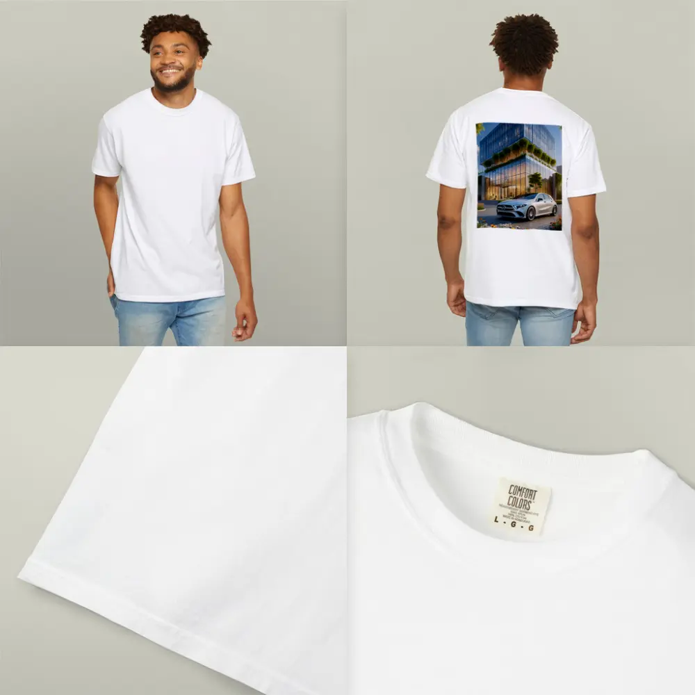 Mercedes A Class Outside Modern Glass Building – T-Shirts
