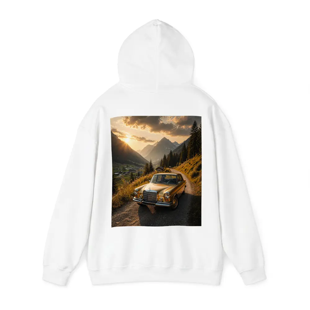 Mercedes Classic Coupe Mountain Sunset Road – Hoodies