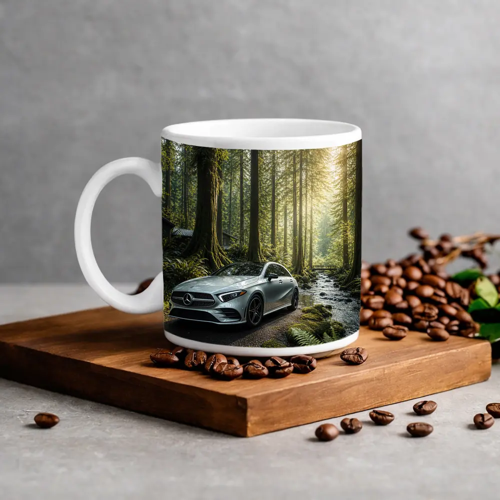 Mercedes Benz A Class Forest Road Scene – Mugs