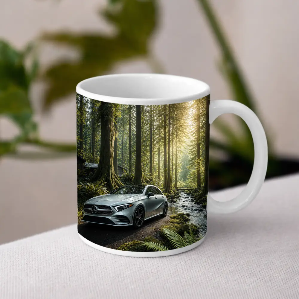 Mercedes Benz A Class Forest Road Scene – Mugs