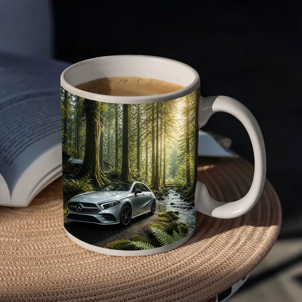 Mercedes Benz A Class Forest Road Scene – Mugs