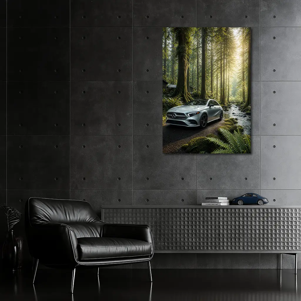 Mercedes Benz A Class Forest Road Scene – Wall Art