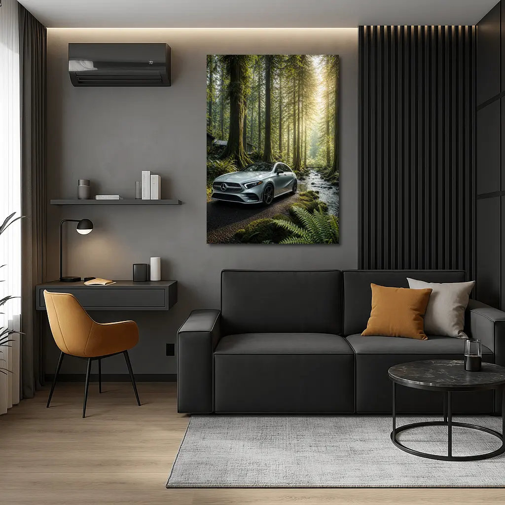 Mercedes Benz A Class Forest Road Scene – Wall Art