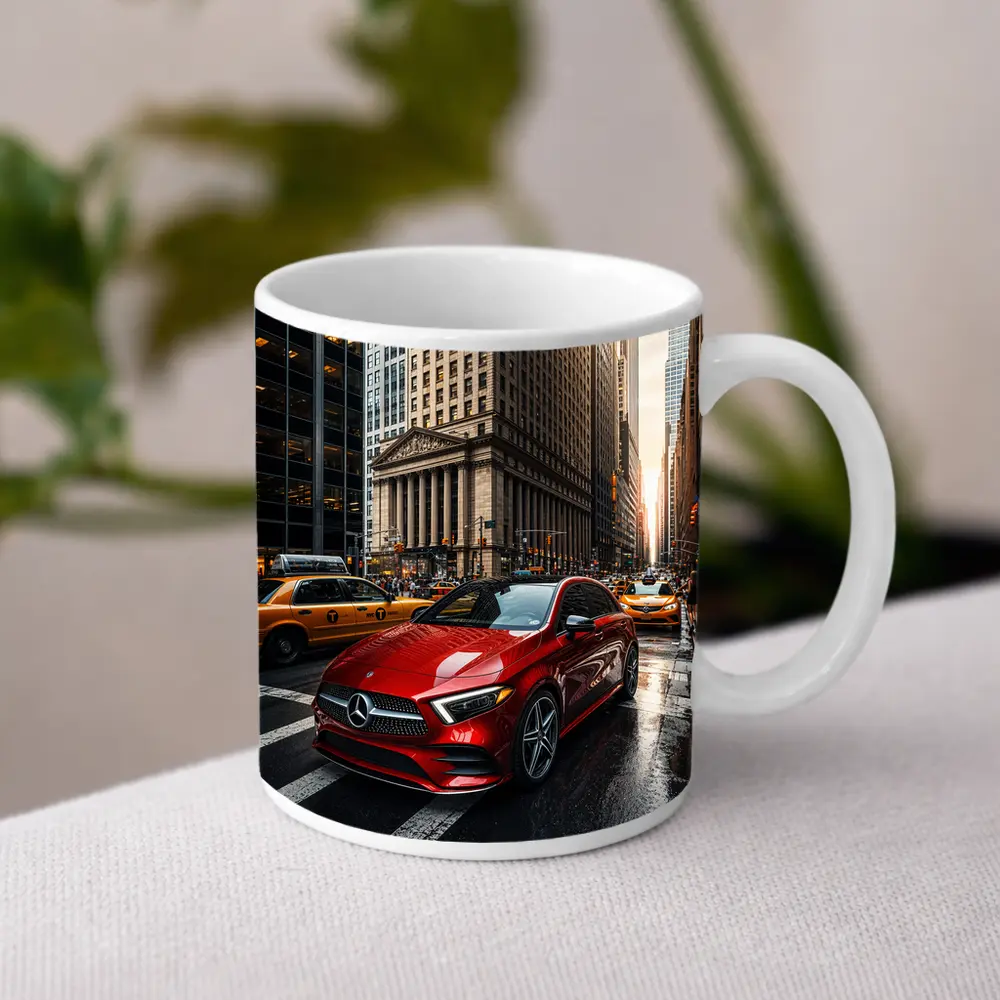 Mercedes Benz A Class Red New York City – Mugs