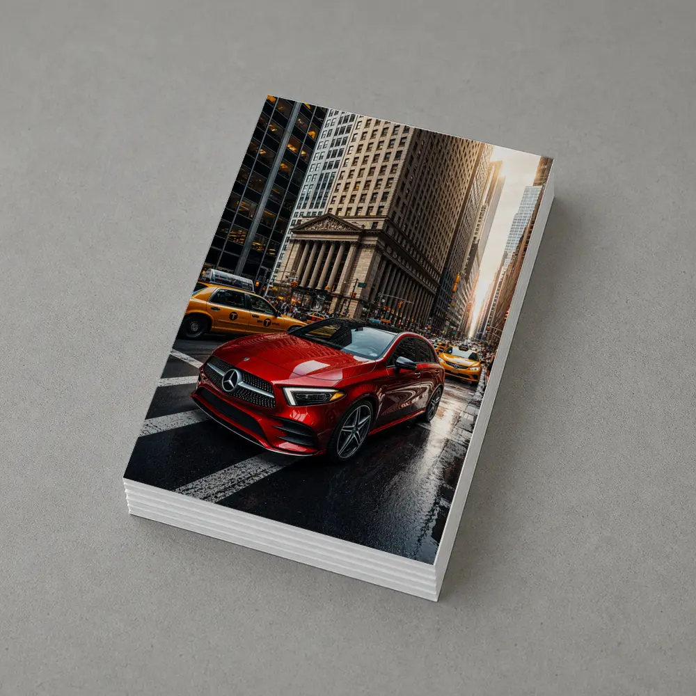 Mercedes Benz A Class Red New York City – Postcards