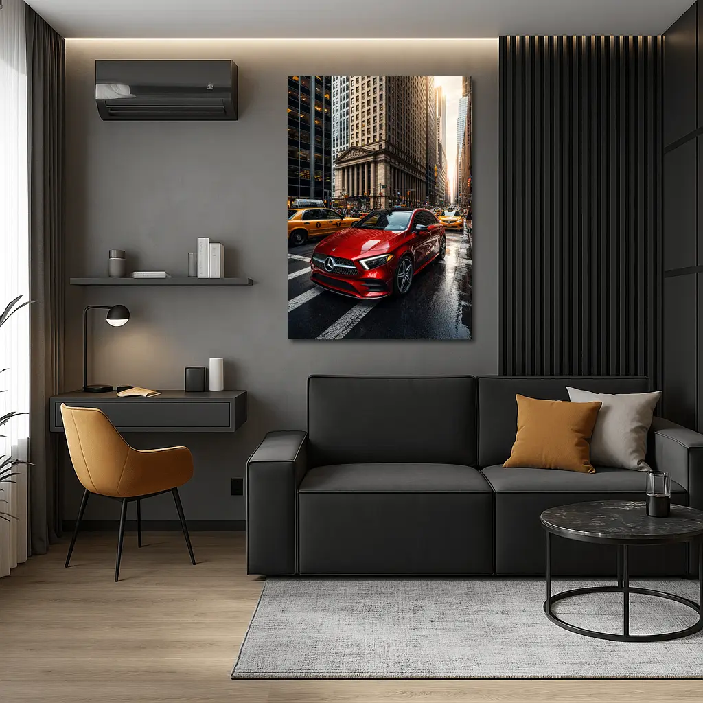 Mercedes Benz A Class Red New York City – Wall Art