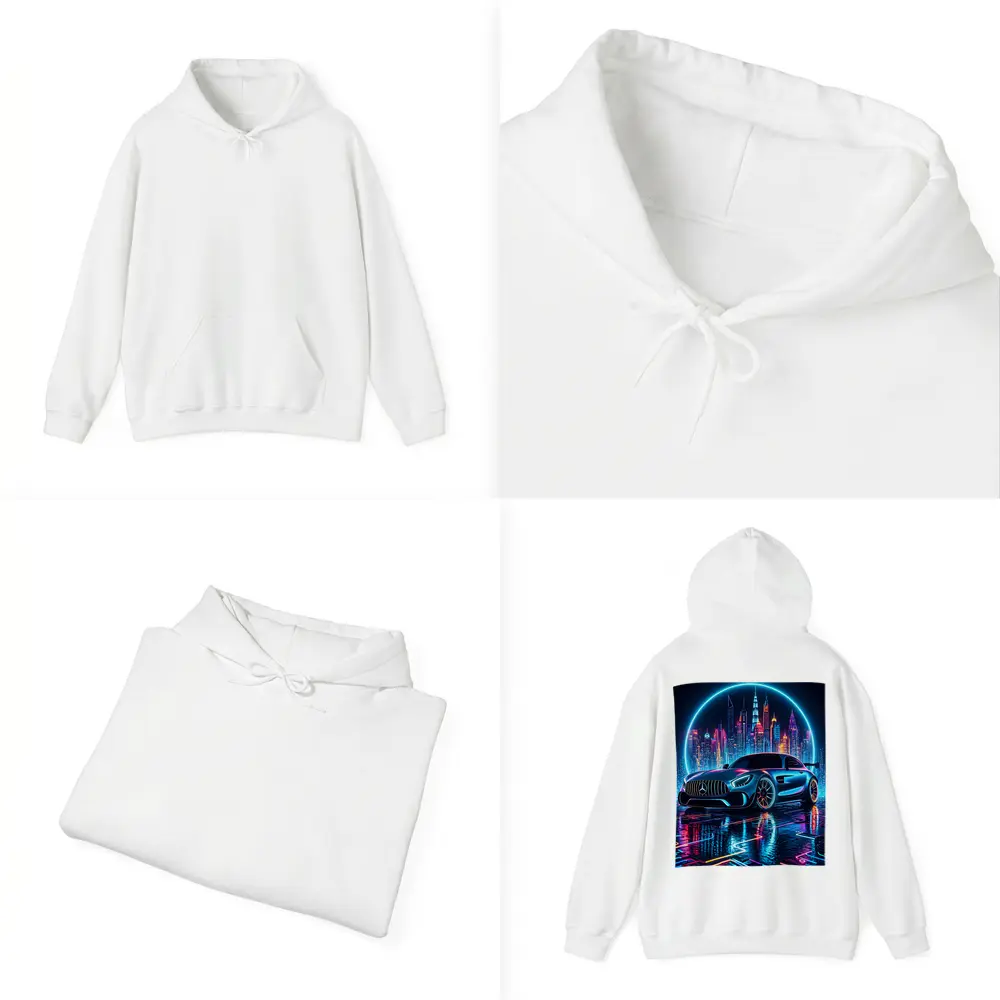 Mercedes AMG GT Neon City Night Art – Hoodies