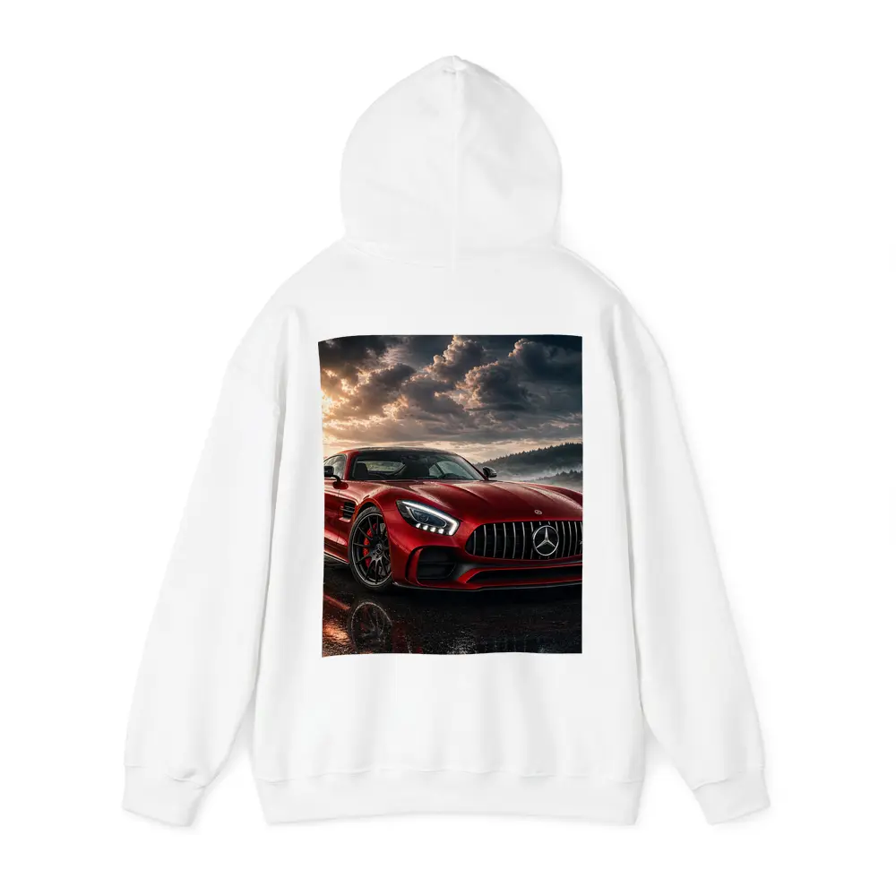Mercedes AMG GT Red Wet Road Clouds – Hoodies