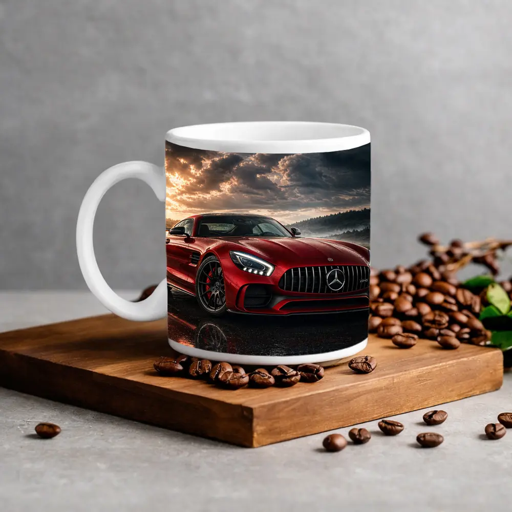 Mercedes AMG GT Red Wet Road Clouds – Mugs