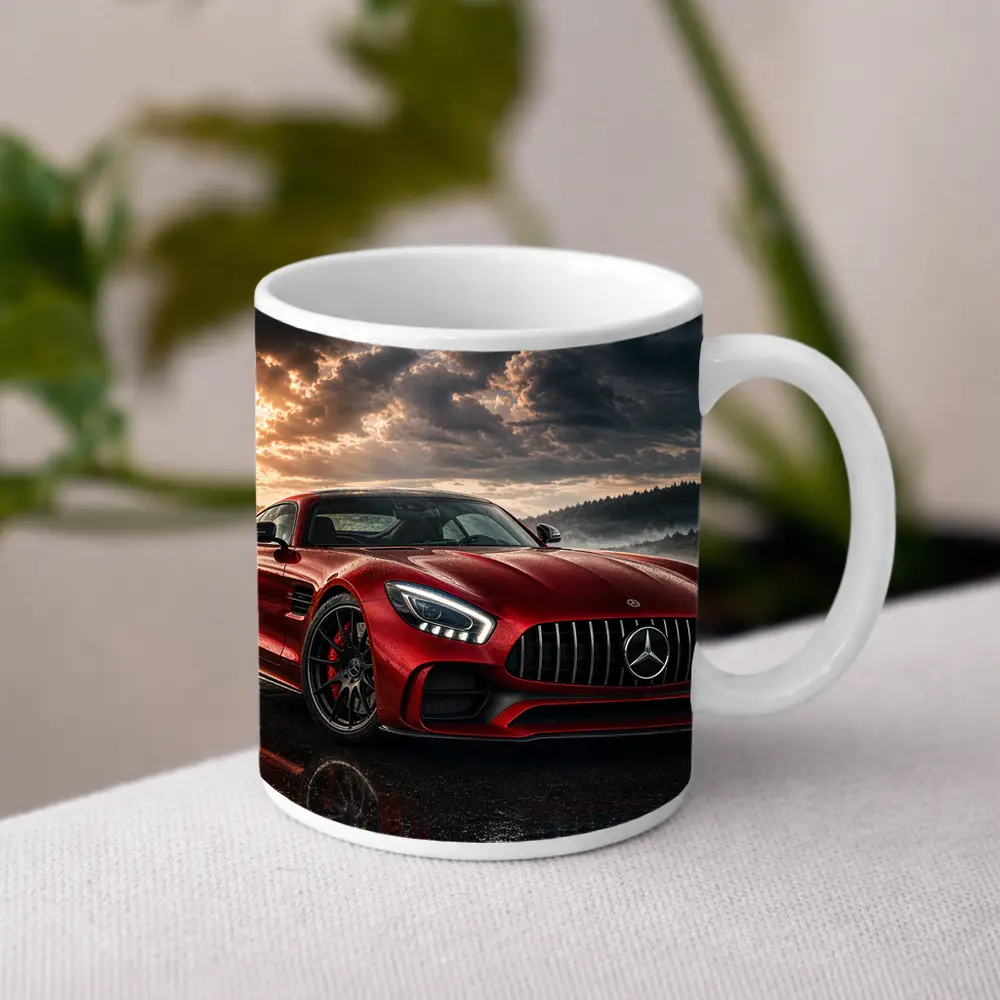 Mercedes AMG GT Red Wet Road Clouds – Mugs
