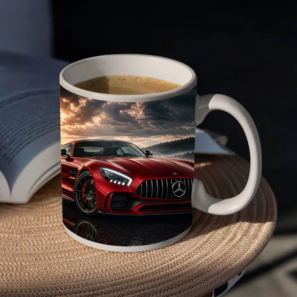 Mercedes AMG GT Red Wet Road Clouds – Mugs