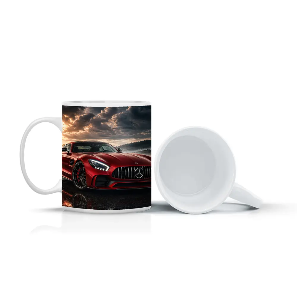Mercedes AMG GT Red Wet Road Clouds – Mugs
