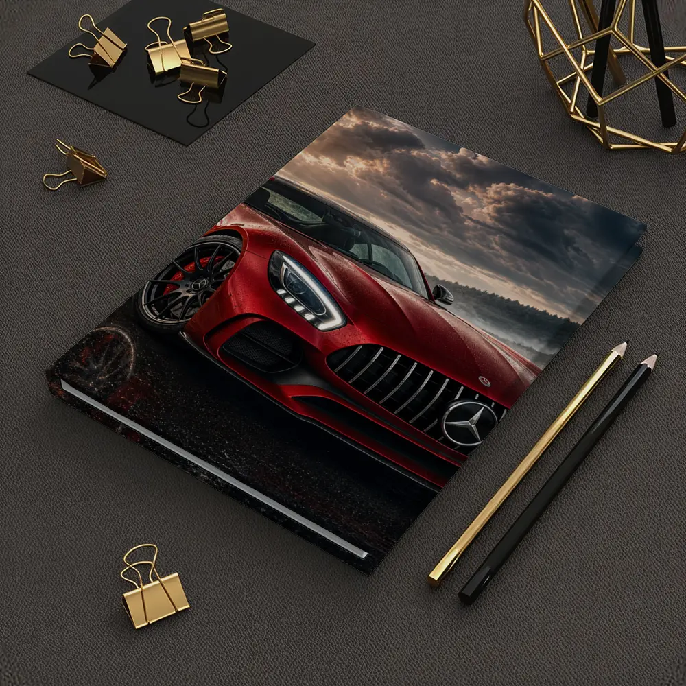 Mercedes AMG GT Red Wet Road Clouds – Notebooks