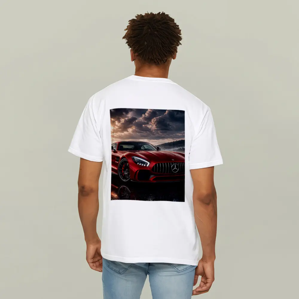 Mercedes AMG GT Red Wet Road Clouds – T-Shirts