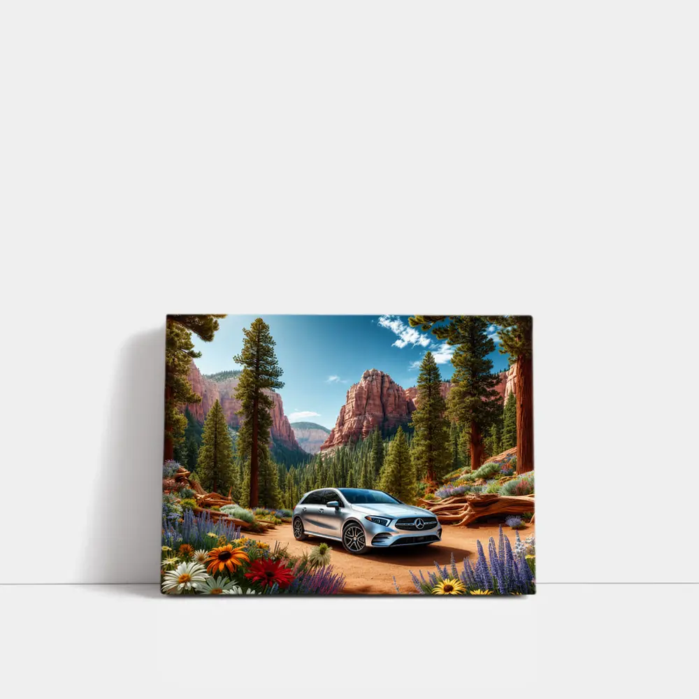 Mercedes Benz B Class Red Canyon Forest – Wall Art