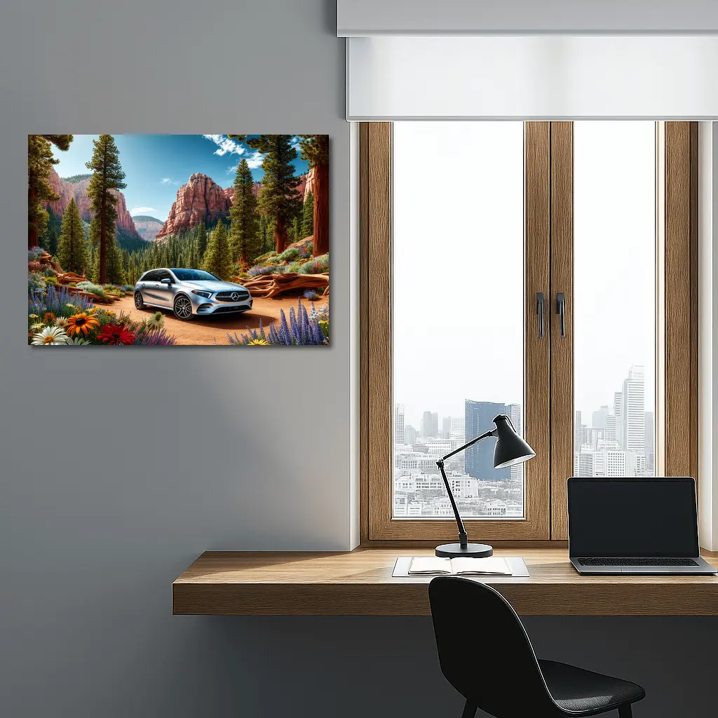 Mercedes Benz B Class Red Canyon Forest – Wall Art
