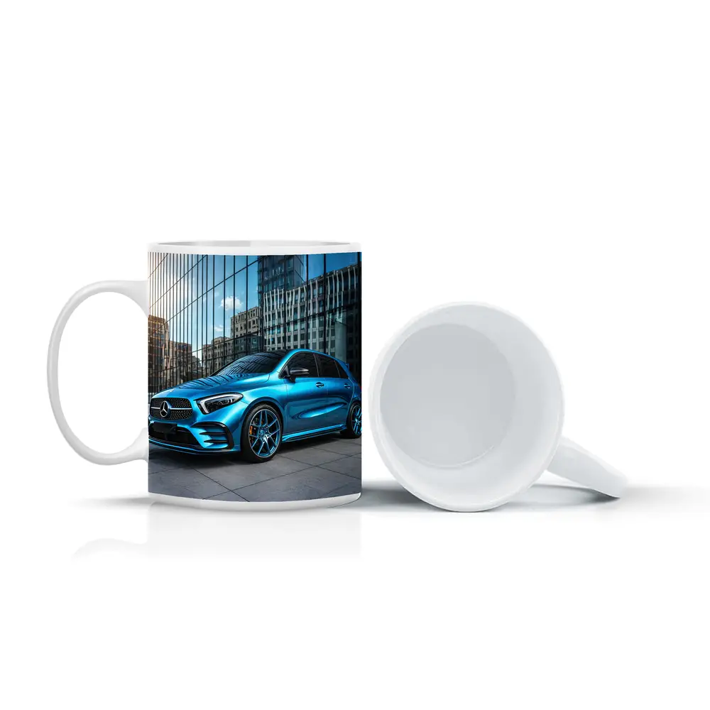 Mercedes Benz B Class Blue Urban Setting – Mugs
