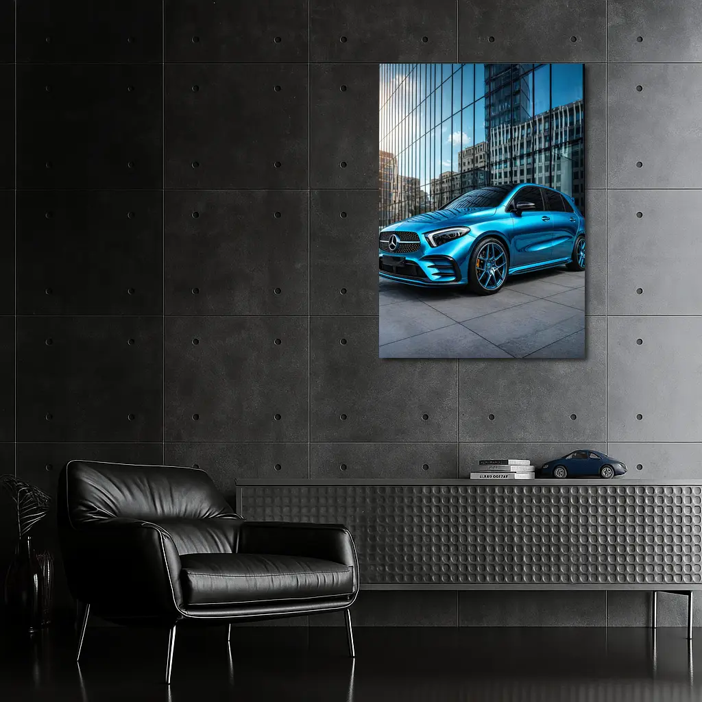Mercedes Benz B Class Blue Urban Setting – Wall Art