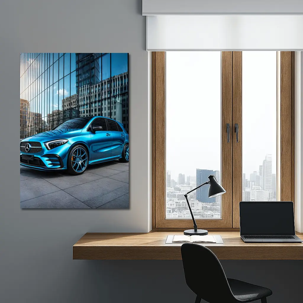 Mercedes Benz B Class Blue Urban Setting – Wall Art