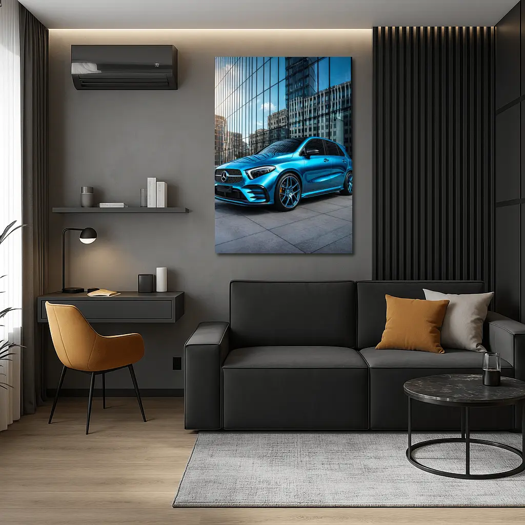Mercedes Benz B Class Blue Urban Setting – Wall Art