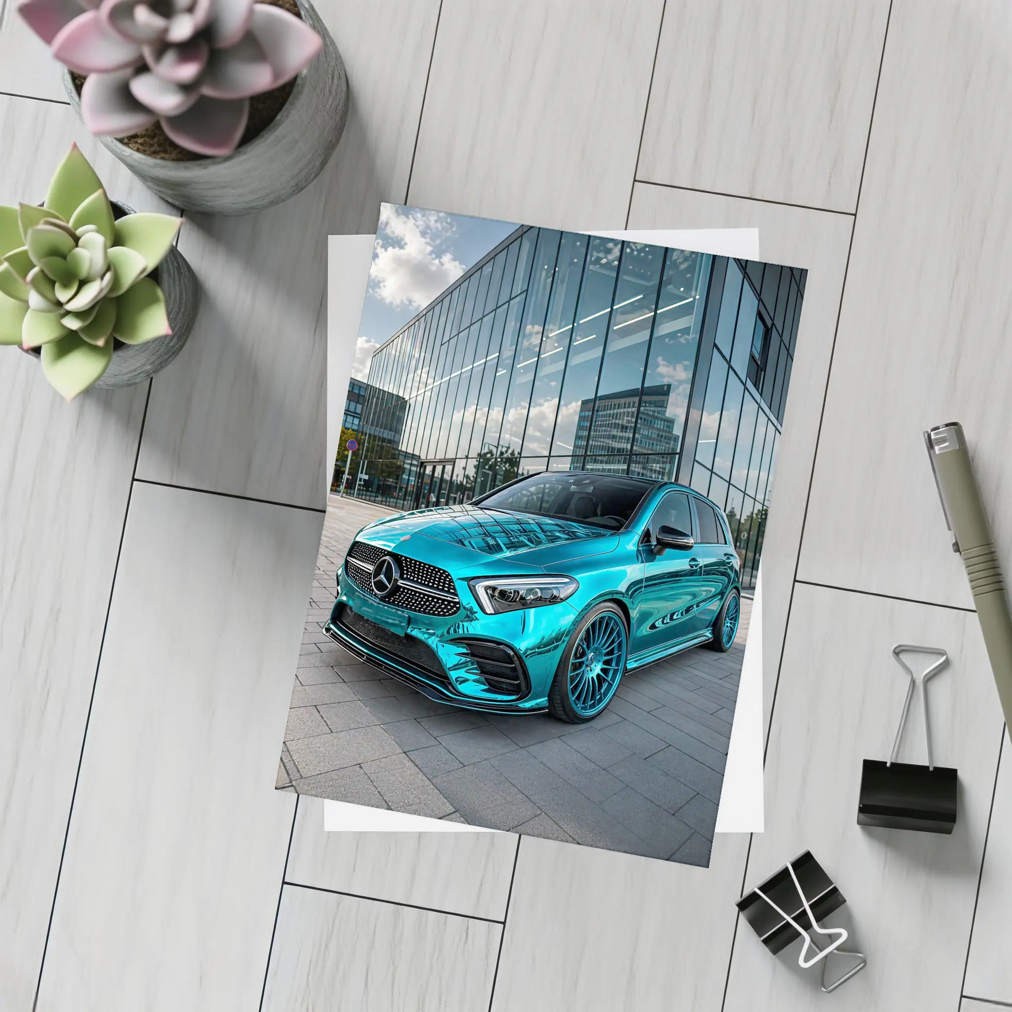 Mercedes Benz B Class Teal Chrome Urban – Postcards