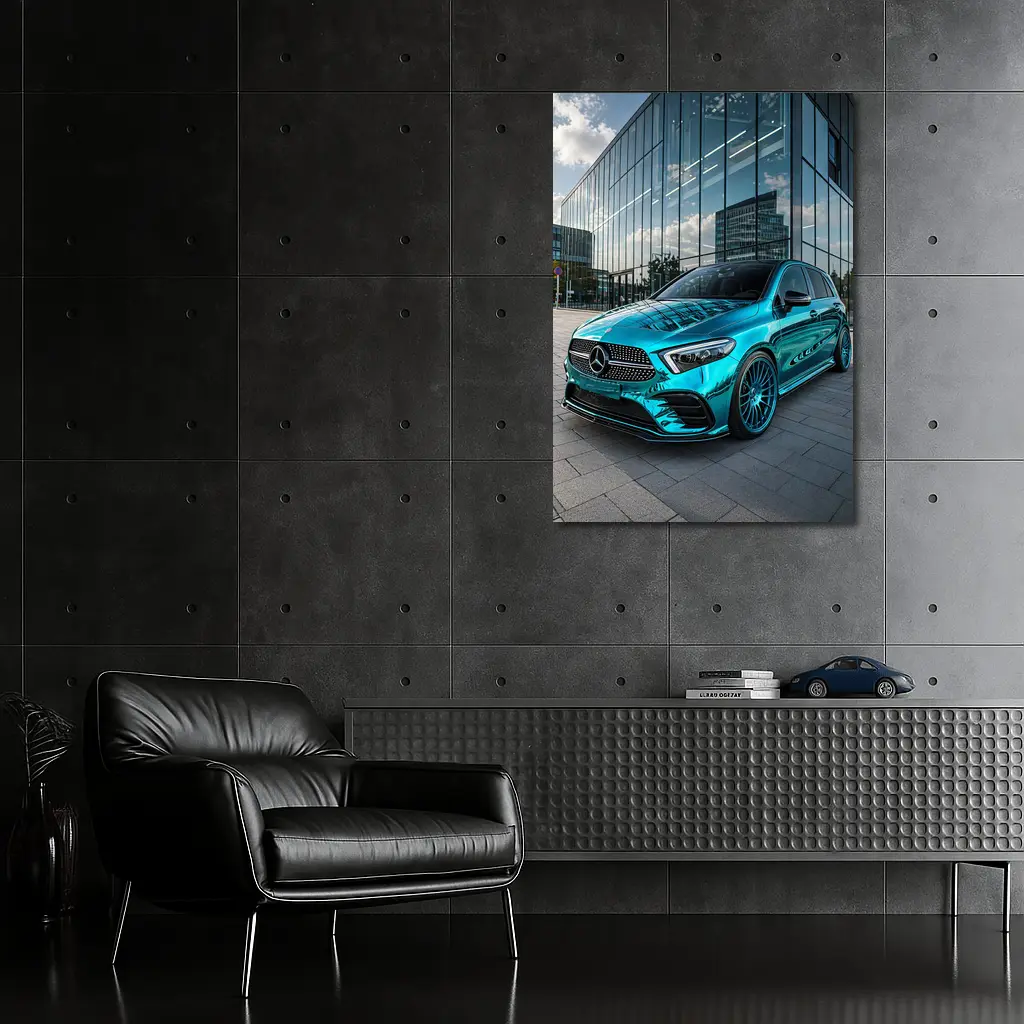 Mercedes Benz B Class Teal Chrome Urban – Wall Art