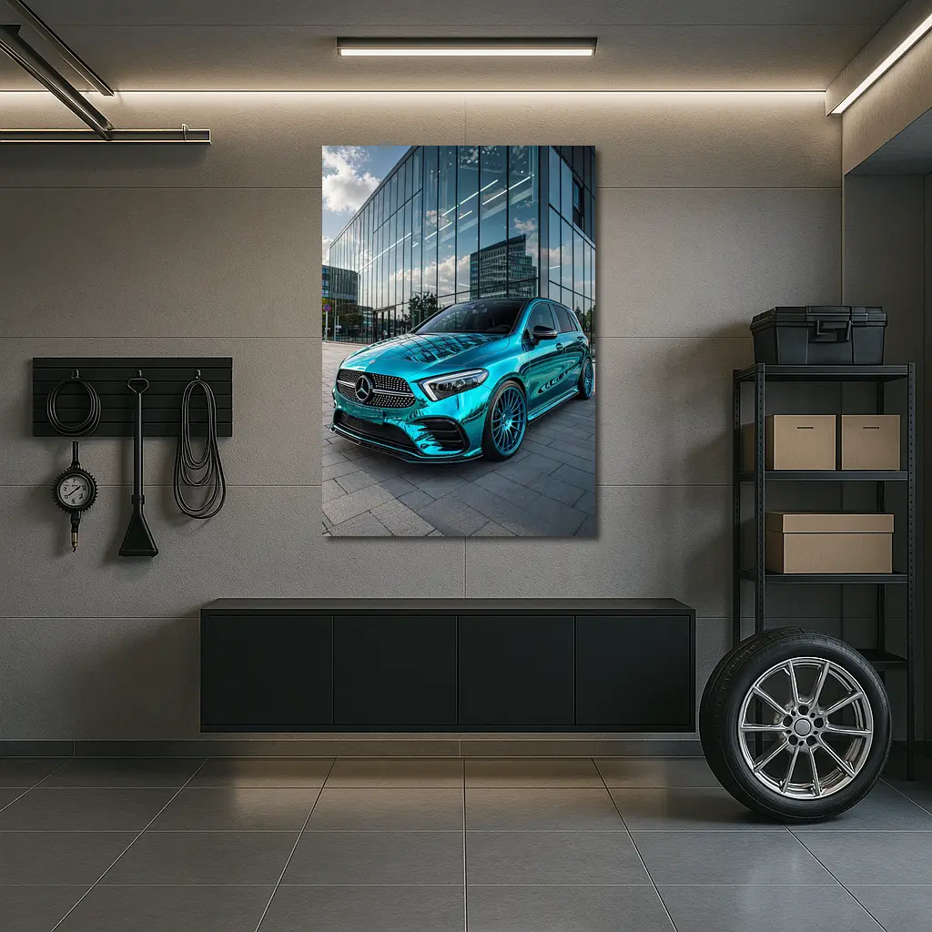Mercedes Benz B Class Teal Chrome Urban – Wall Art