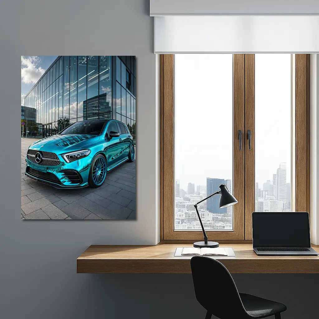 Mercedes Benz B Class Teal Chrome Urban – Wall Art
