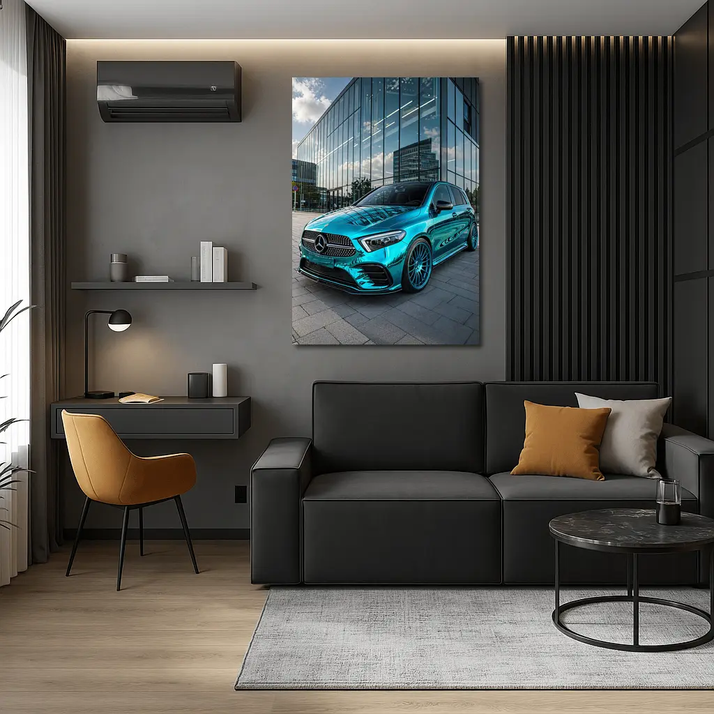 Mercedes Benz B Class Teal Chrome Urban – Wall Art