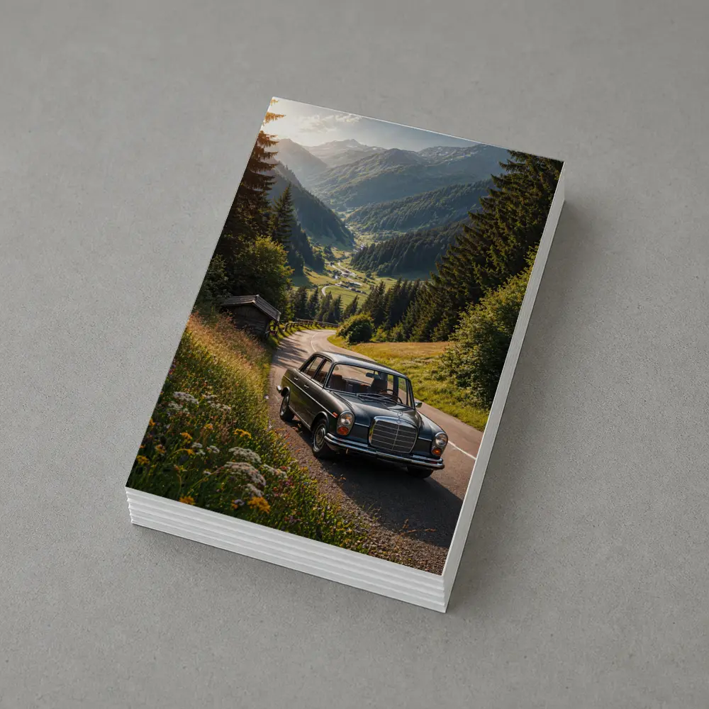 Classic Mercedes Benz Mountain Road Alpine Valley – Postcards