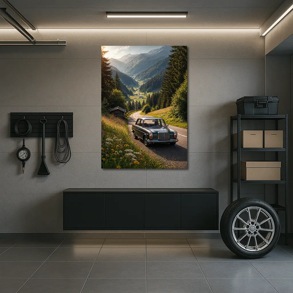 Classic Mercedes Benz Mountain Road Alpine Valley – Wall Art