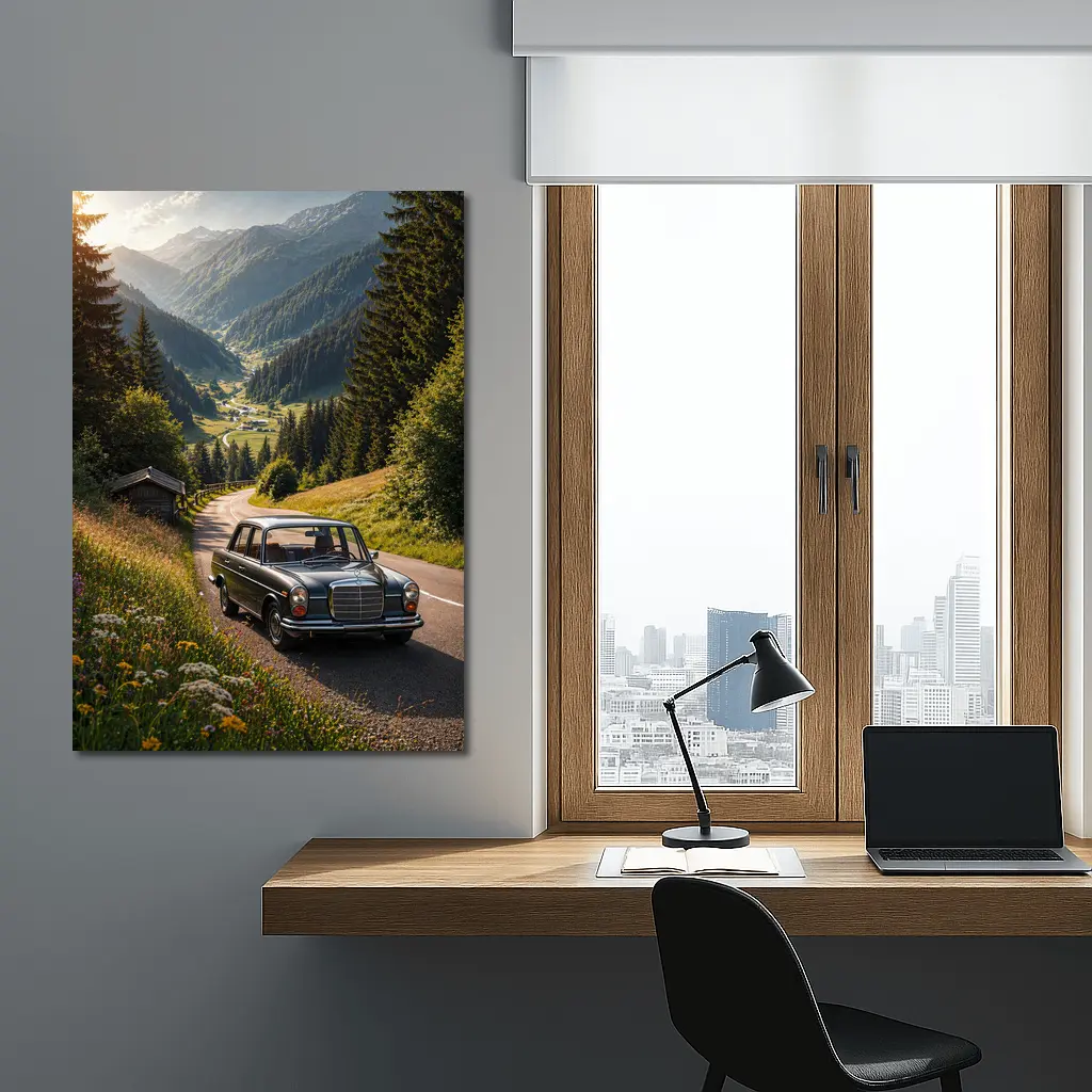 Classic Mercedes Benz Mountain Road Alpine Valley – Wall Art