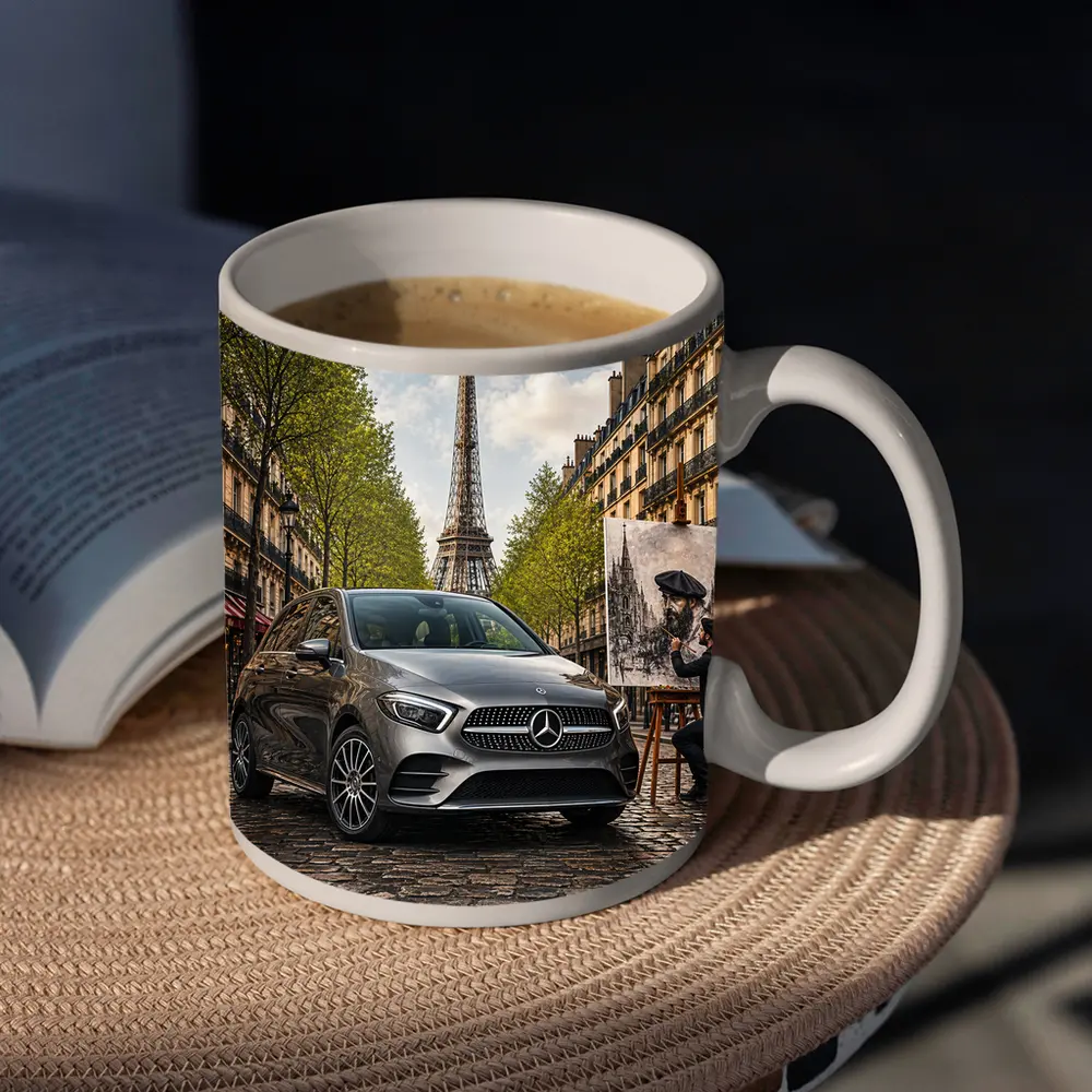 Mercedes Benz B Class Paris Street Scene – Mugs