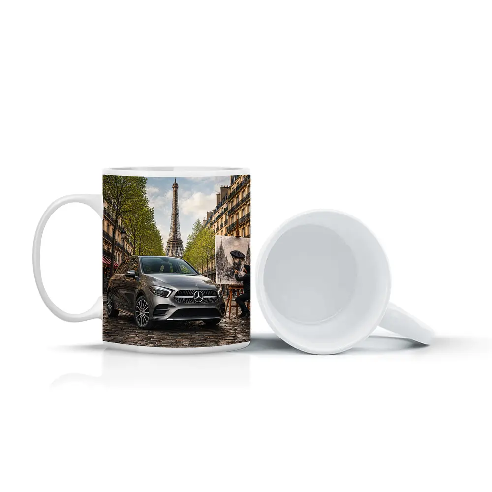 Mercedes Benz B Class Paris Street Scene – Mugs