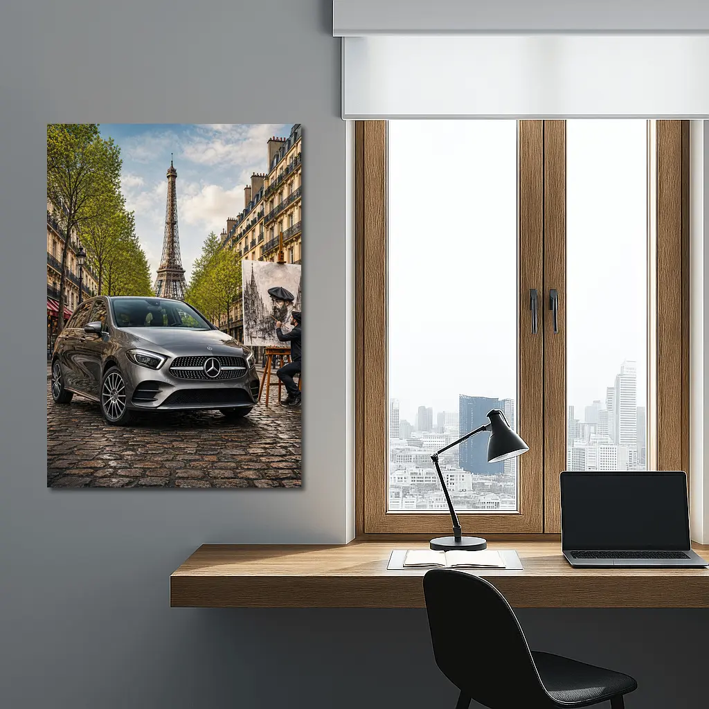 Mercedes Benz B Class Paris Street Scene – Wall Art