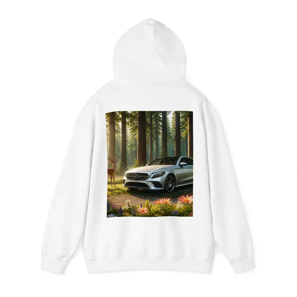 Mercedes C Class Silver Sedan Forest Deer – Hoodies