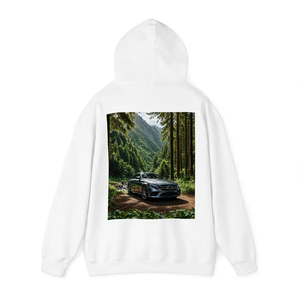 Mercedes Benz E Class Forest Mountain Setting – Hoodies