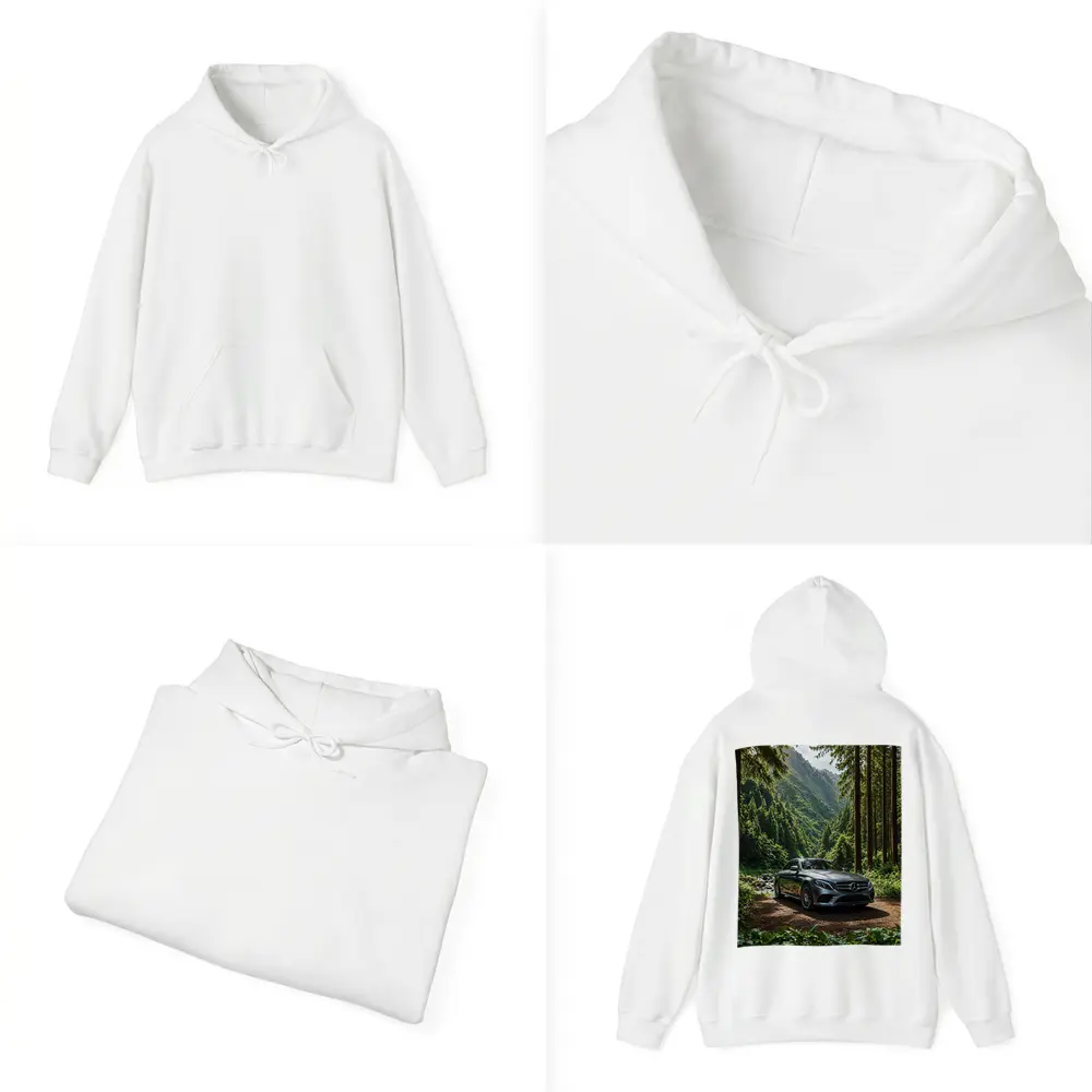 Mercedes Benz E Class Forest Mountain Setting – Hoodies