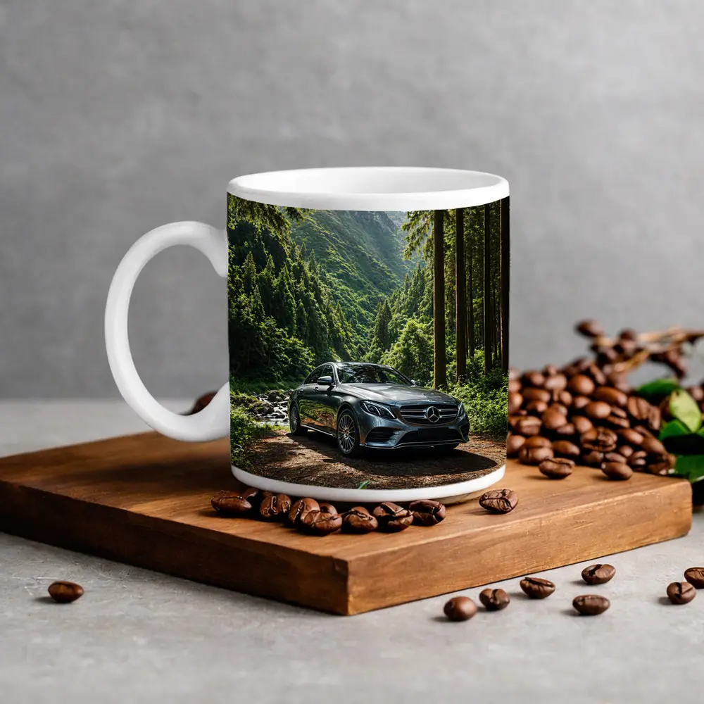 Mercedes Benz E Class Forest Mountain Setting – Mugs